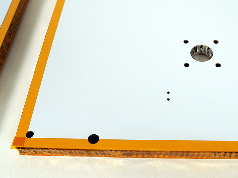 Solar array substrate panel corner detail