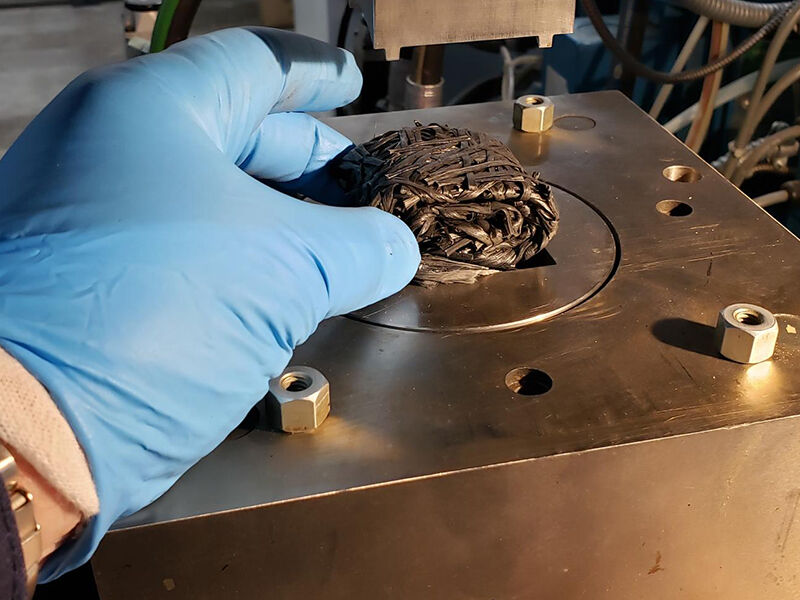 Carbon fibers before compression molding for frac plug