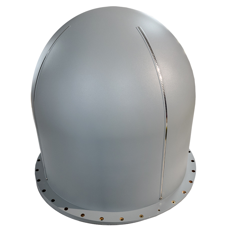 Flight-qualified radome. Painted grey.