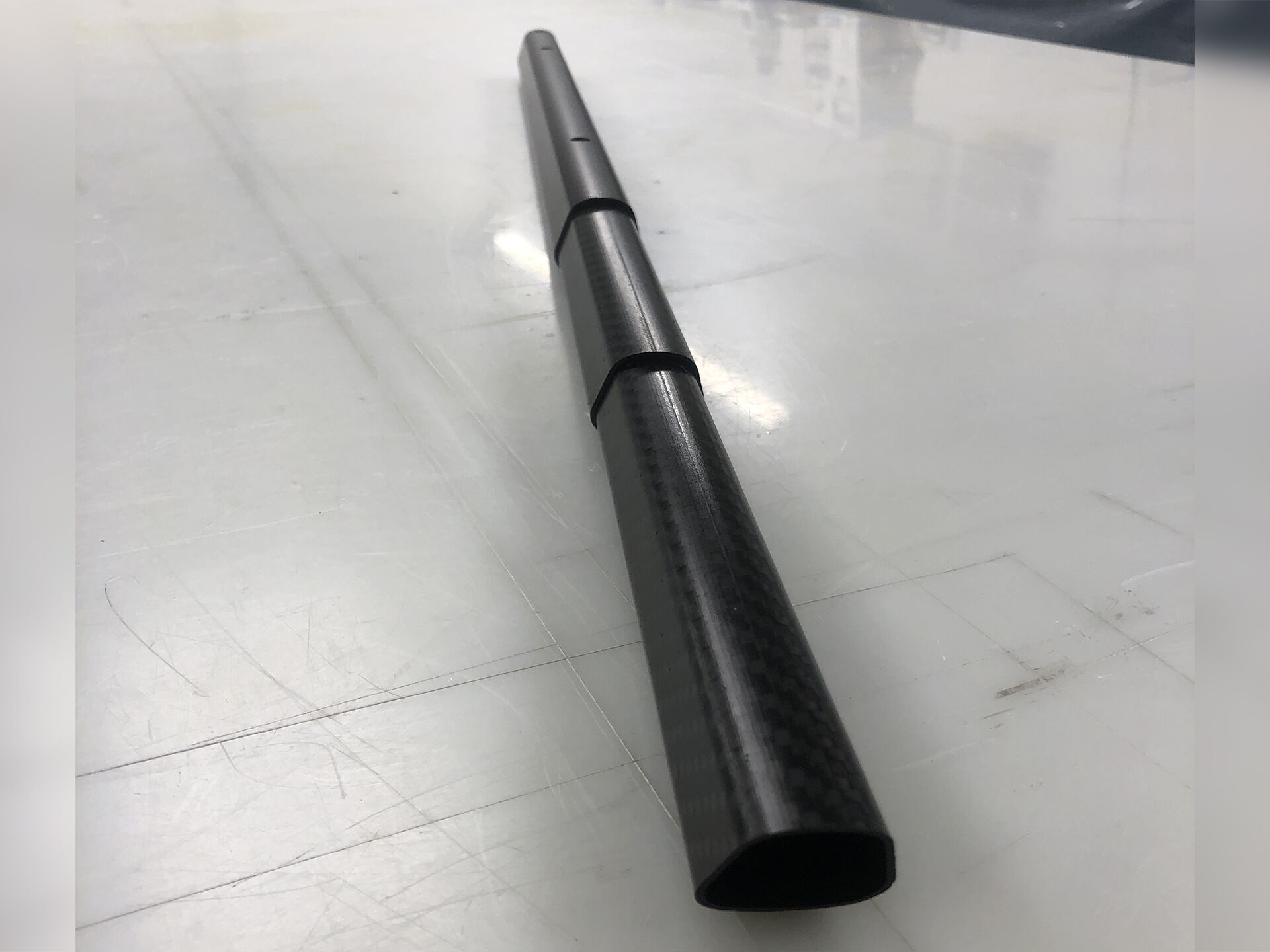 Metal detector extendable carbon fiber tubing