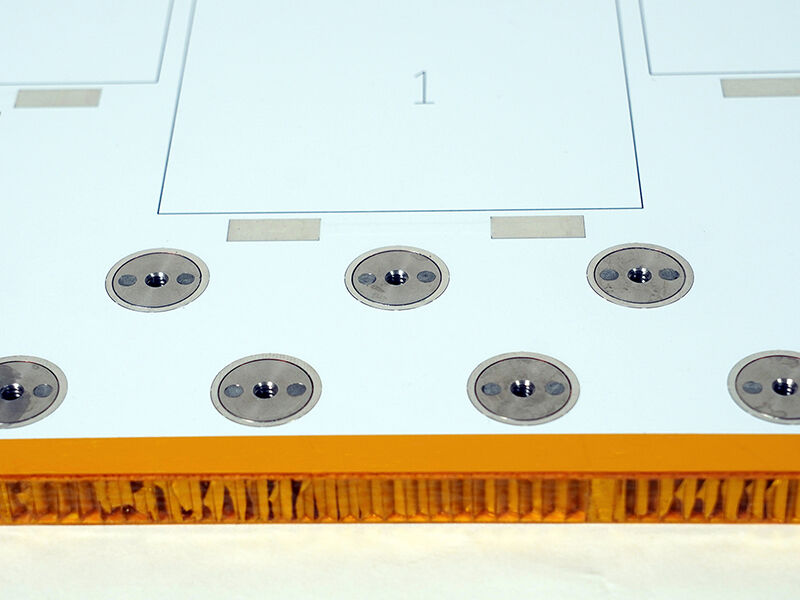 Solar array substrate panel inserts detail