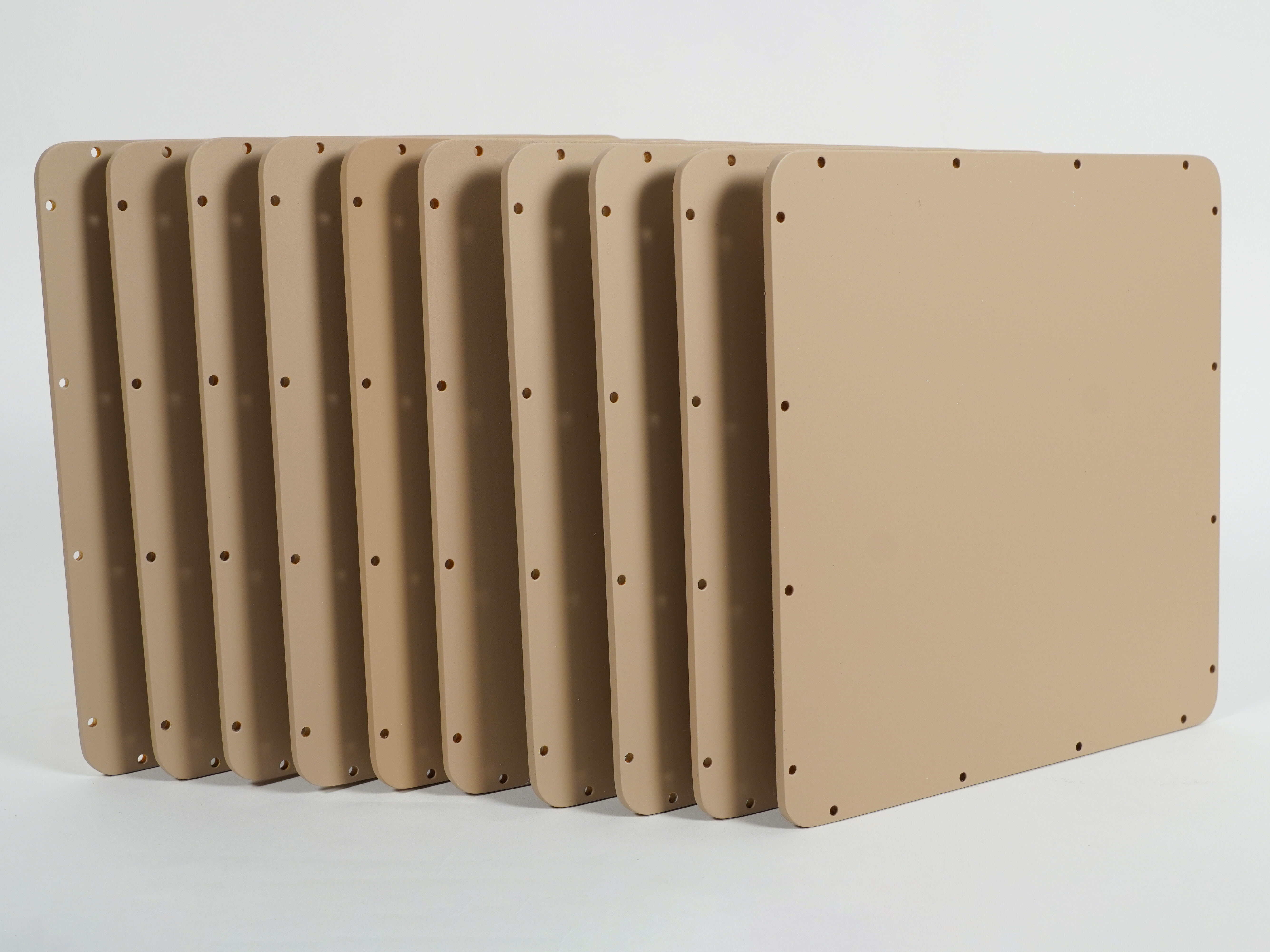 Low cost ground radome panels in a row