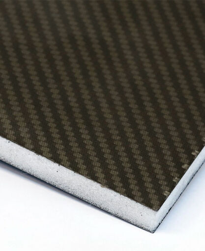 Sandwich Panel - Rohacell IGF31 Core (0.710") - Carbon Twill Skins (0.02") - Matte/Matte - 12 x 12 x 0.750” – BLEMISHED