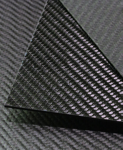 Carbon Fiber Plate - Twill Weave - Standard Modulus - Gloss / Matte - 6" x 6" x 1/32"