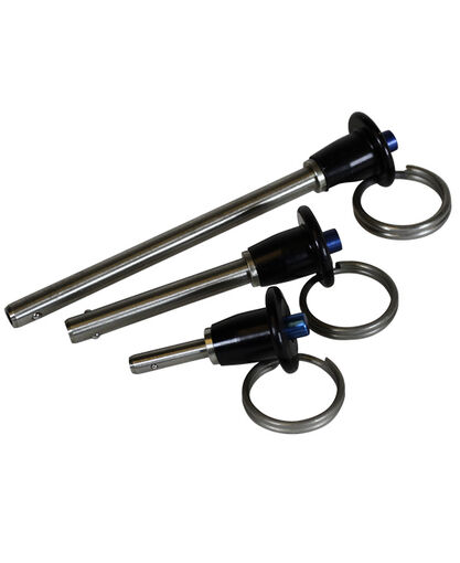 Quick Release Ball Lock Pin - Button Head - 0.25" Shank Diameter (+ length options)