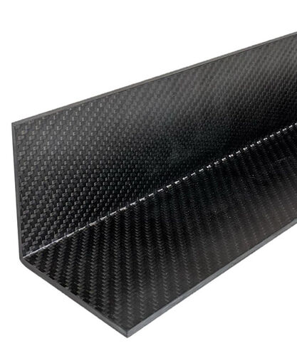 Angle - 90 deg - Carbon Fiber (Upcycled) - Plain Weave - Satin - .125" thick x 2.5" leg x 16" Length