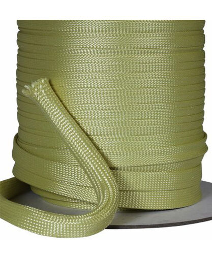 Dry Braided Sleeve - Aramid Medium-Weigh - Biaxial +/-45° - 359 gsm - 0.50" x 36"- BLOWOUT