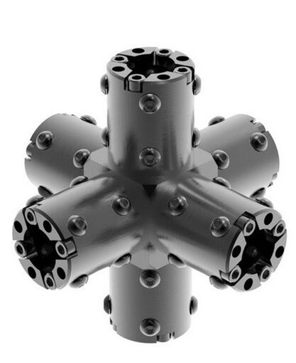 CARBONNect - Main Block with Six Adapter - Aluminum - For 1.5-inch ID Round Tubing