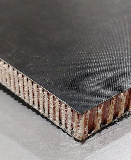Sandwich Panel - Aramid 3 Cubic ft Honeycomb Core (0.210") - Black Dyed Glass Fiber Skins (0.02") - Matte/Matte - 24 x 24 x 0.250 inch