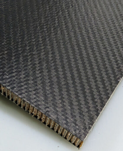 Sandwich Panel - Aramid 3 Cubic ft Honeycomb Core (0.210") - Twill Carbon Fiber Skins (0.02") - Matte/Matte - 24 x 24 x 0.25" BLEMISHED