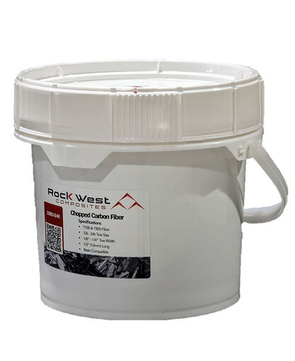Chopped Carbon Fiber - Epoxy Compatible Sizing - 12mm Length Fiber - Medium Bucket - 6.0 lbs