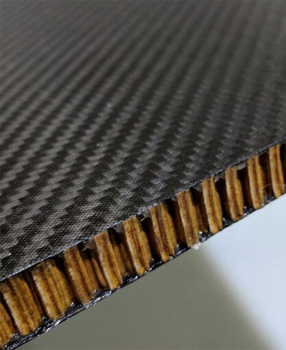Sandwich Panel - Aramid 3 Cubic ft Honeycomb Core (0.085") - Twill Carbon Fiber Skins (0.02") - Matte/Matte - 48 x 48 x 0.125 inch (Requires Shipping Crate + Freight)