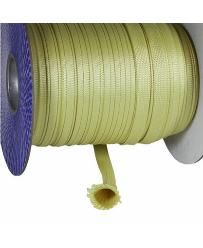 Dry Braided Aramid Sleeve - Biaxial +/-45° - Sold by the Yard