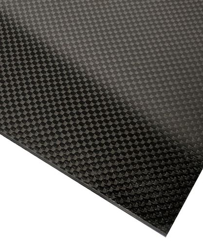 Carbon Fiber Plate - Plain Weave - Standard Modulus - Semi-Gloss - 24" x 18" x 1/8"